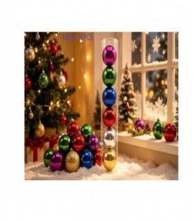 PELOTA DE NAVIDAD 10CM 6PCS TUBO MIXTO 146240