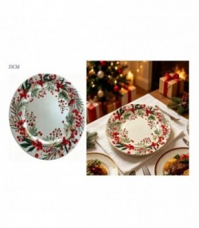 POSA PLATO NAVIDAD 33CM MUERDAGO 146780