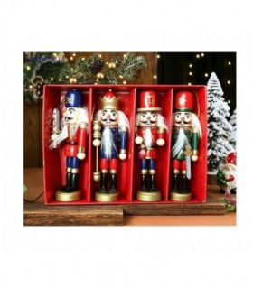 SOLDADO MADERA 4PCS 12.5CM NAVIDAD CASCANUECES 146