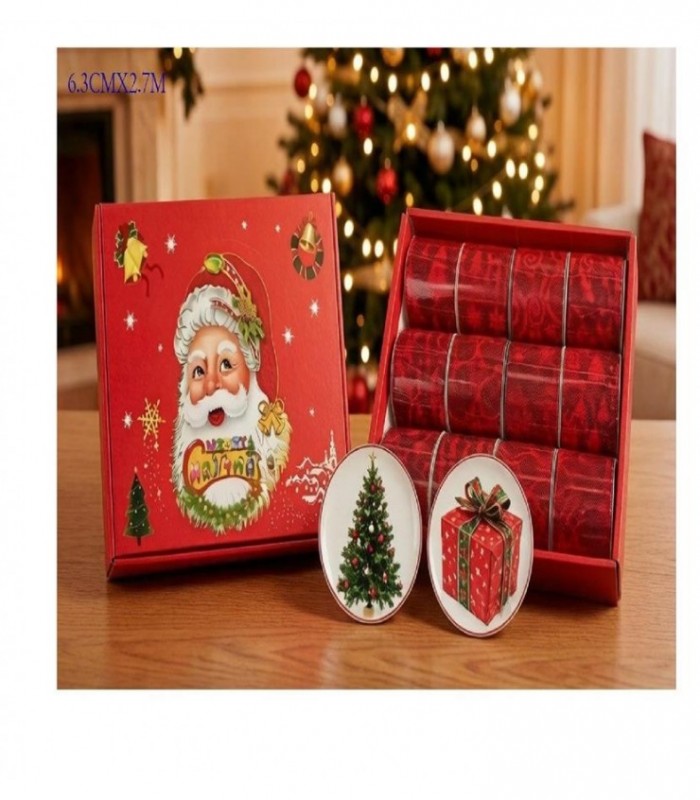 CINTA DE NAVIDAD 6.3CMX2.7M ROJO 146456