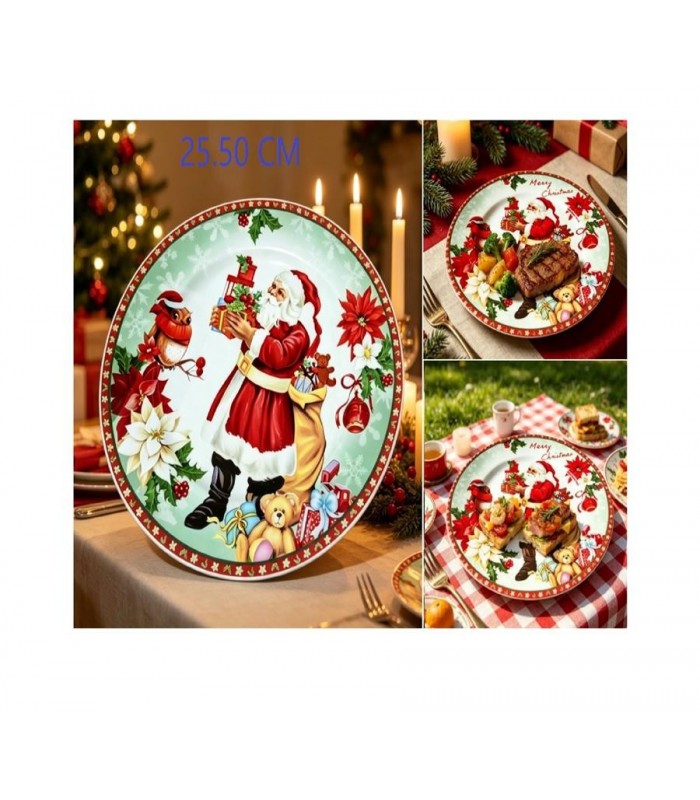 PLATO NAVIDAD PORC.25CM MERRY 146550