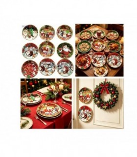 BANDEJA NAVIDAD 25.5CM RED.PLASTIC 9D 146604