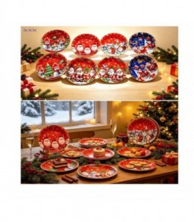 BANDEJA NAVIDAD 26.5CM RED.PLASTIC 8D 146607