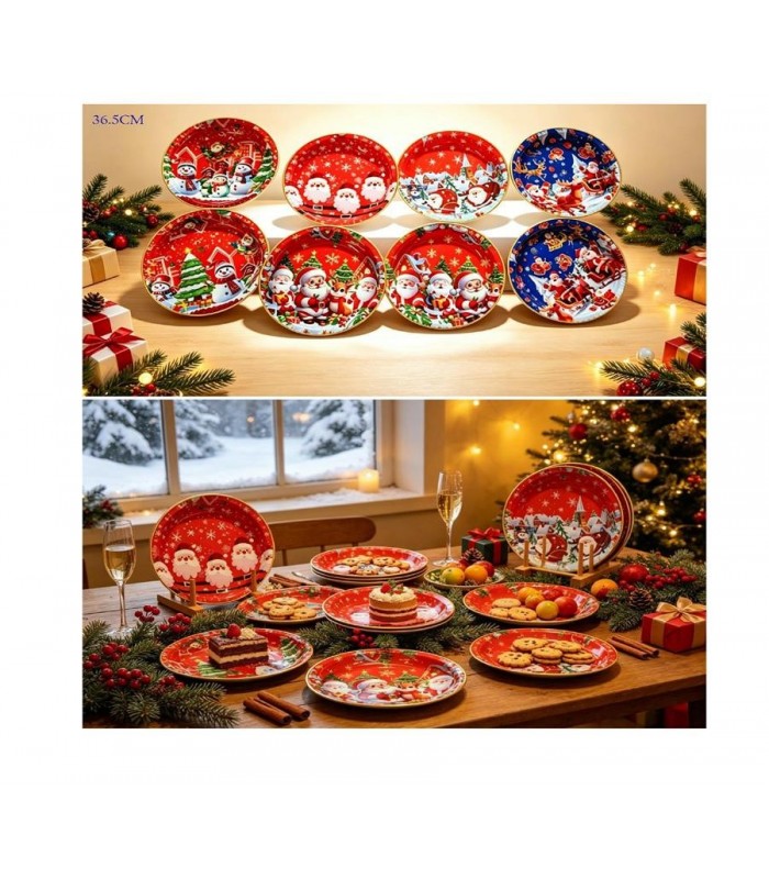 BANDEJA NAVIDAD 26.5CM RED.PLASTIC 8D 146607