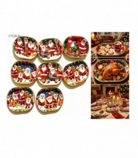 BANDEJA NAVIDAD 17X28CM OVAL PLASTIC. 8D 146621