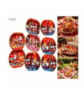 BANDEJA NAVIDAD 24X35CM OVAL PLASTIC.7D 146623