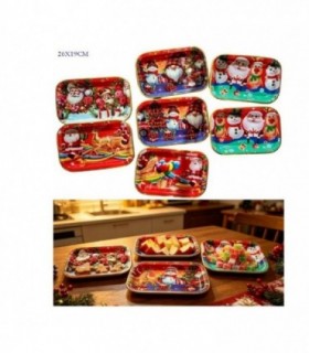 BANDEJA NAVIDAD 26X19CM RECT.PLASTIC 7D 146626