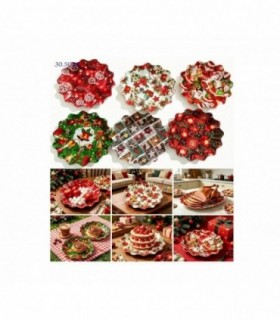 BANDEJA NAVIDAD 30.5CM RED PLASTIC 6D 146647