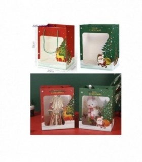 BOLSA DE RAGALO NAVIDAD 30X20X16CM TRANSP.146730