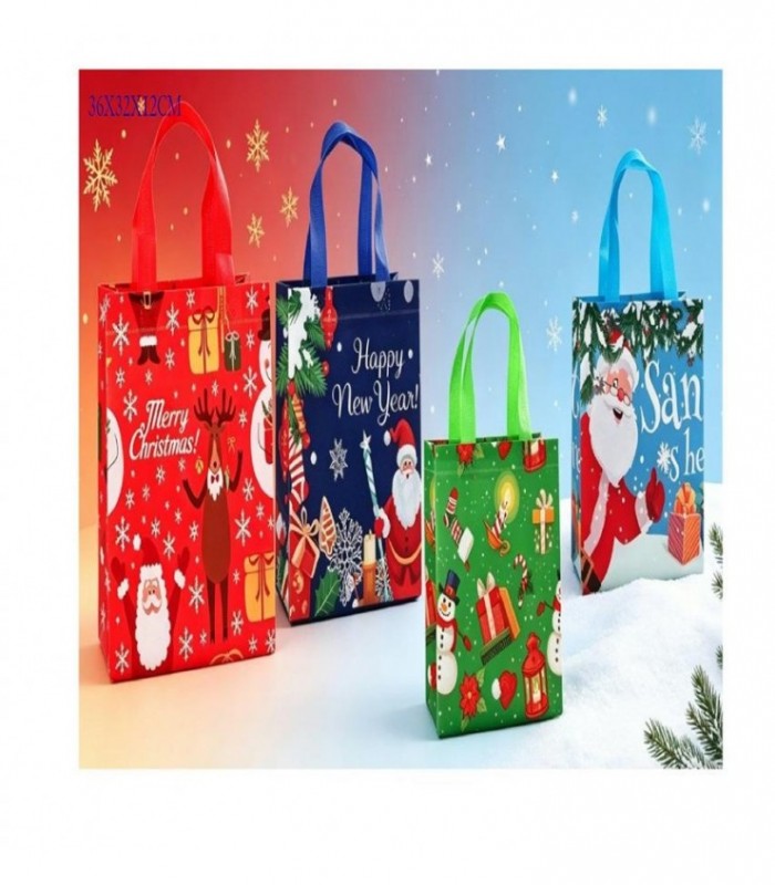 BOLSA DE REGALO NAVIDAD 36X31X12CM POLIET 146732