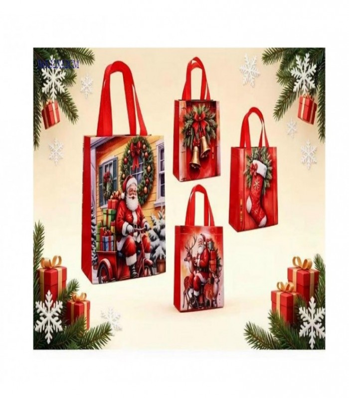 BOLSA DE REGALO NAVIDAD 36X32X12CM POLIET 146734
