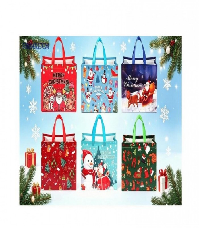 BOLSA DE REGALO NAVIDAD 33X25X17CM POLIET 146735