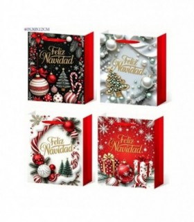 BOLSA DE REGALO NAVIDAD 30X40X12CM PAPEL FD1547L