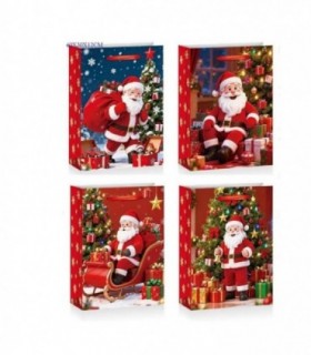 BOLSA DE REGALO NAVIDAD 30X40X12CM PAPEL 4D FD6053