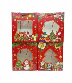 BOLSA DE REGALO NAVIDAD 18X23X10CM TRANSP.FD7264S