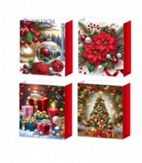 BOLSA DE REGALO NAVIDAD 30X40X12CM PAPEL FD7381L