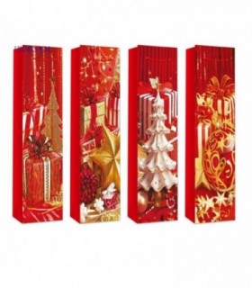 BOLSA DE REGALO NAVIDAD P-VINO 12X36X10CM FDC374