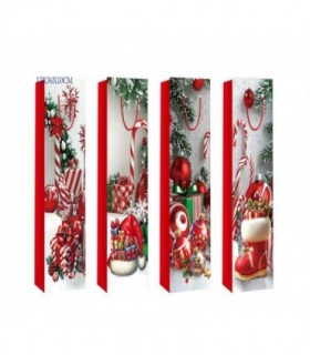 BOLSA DE REGALO NAVIDAD P-VINO 12X36X10CM FDC380