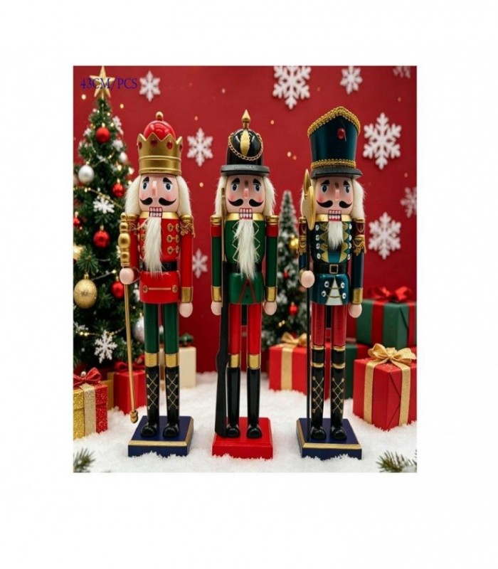 SOLDADO MADERA 1PC 43CM NAVIDAD CASCANUECES 146362