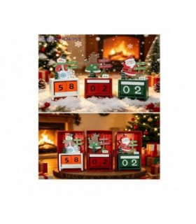 ADORNO MADERA NAVIDAD FECHA 7.2X14X3.5CM 146338