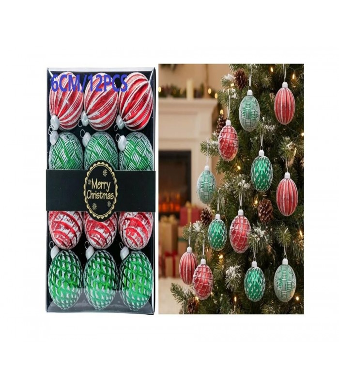 PELOTA DE NAVIDAD 6CM 12PCS CX.SURT.146252