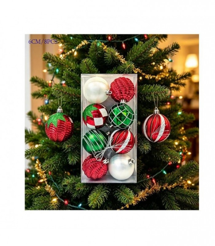 PELOTA DE NAVIDAD 6CM 8PCS SURT.146246