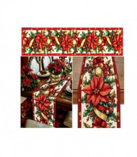CAMINERO P-MESA 33X180CM NAVIDAD FLOR 146662