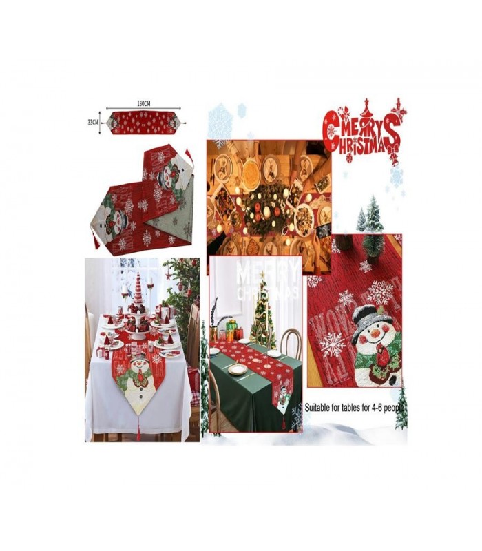 CAMINERO P-MESA 33X180CM NAVIDAD C-POMPOM 146666