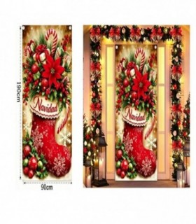 ADORNO DE NAVIDAD P-PUERTA 90X190CM FELIZ 146669