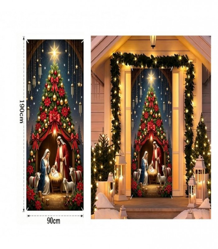 ADORNO DE NAVIDAD P-PUERTA 90X190CM JESUS 146671