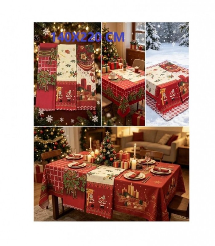 MANTEL DE NAVIDAD 140X220CM 5G 146705